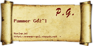 Pammer Gál névjegykártya